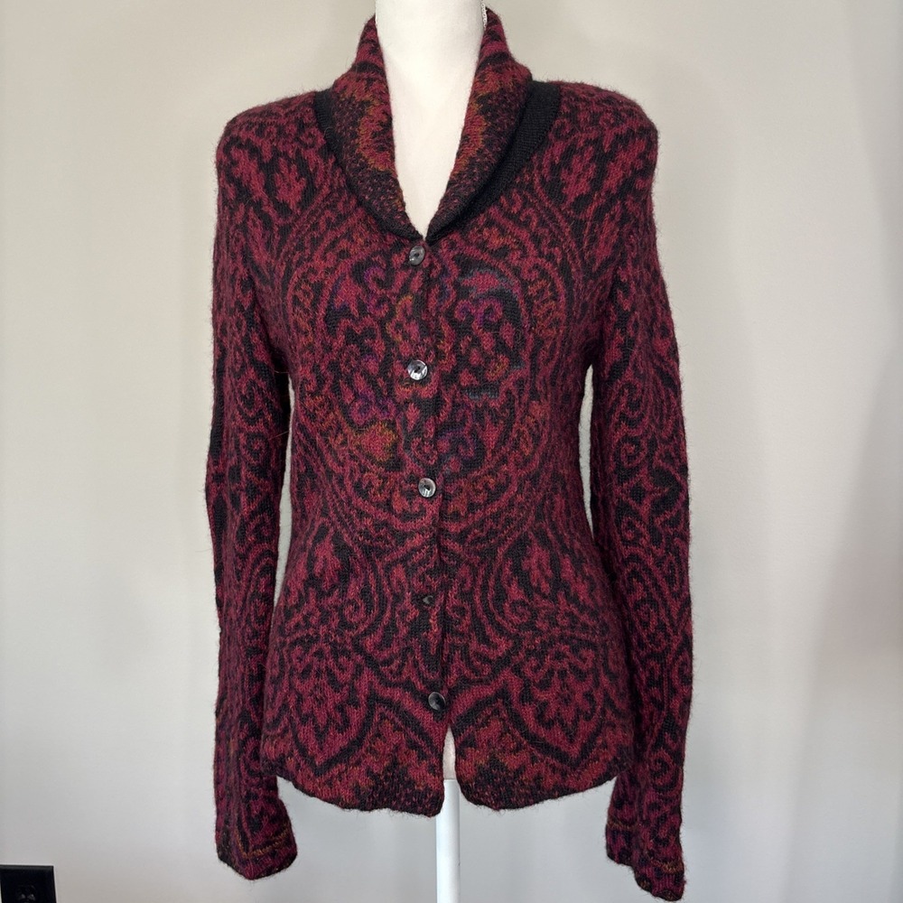 Peruvian Connection 100% Alpaca Handmade Bolivia MEDIUM Cardigan Sweater FLAW